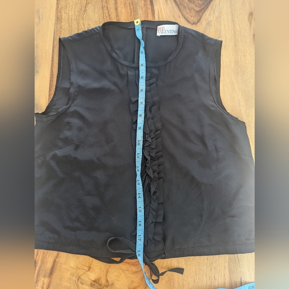 Red Valentino Black Ruffle Front Blouse - Picture 4 of 7